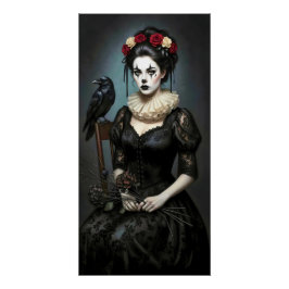 Póster Gothic Rose Queen – Dark Romantic Art with Skeleto