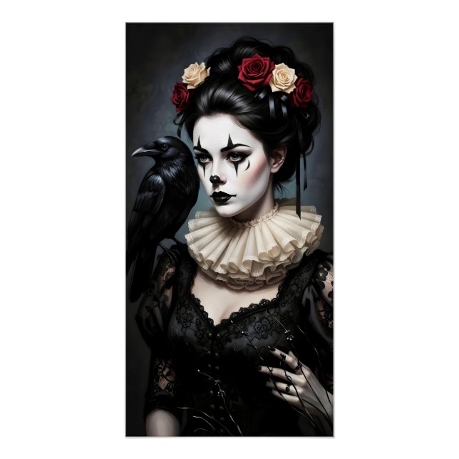 Póster Gothic Rose Queen – Dark Romantic Art with Skeleto (Frente)