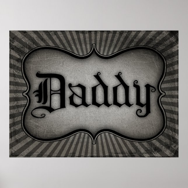 Poster Gothic Text Daddy (Frente)