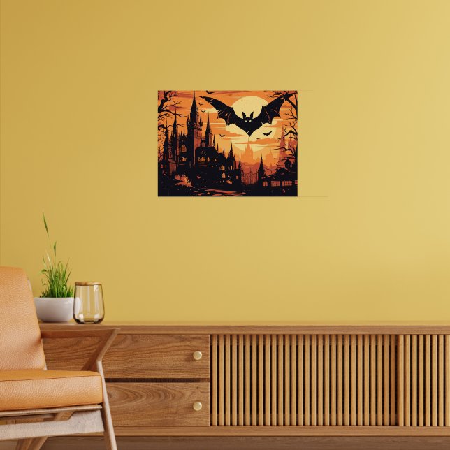Poster Gothic Vampire Castle under the Full Moon (Sala de Estar 2)