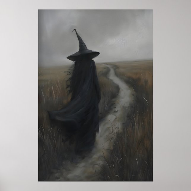 Poster Gothic Witch Rustic Landscape Art Printable, Dark (Frente)