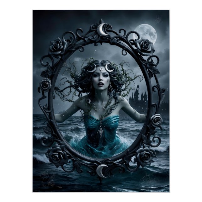 Póster Gothic Zodiac Cancer – Mystieke Kreeft Illustratie (Frente)