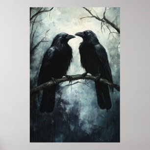 Poster Gótica Ravens: Uma Pintura Escura e Misteriosa de