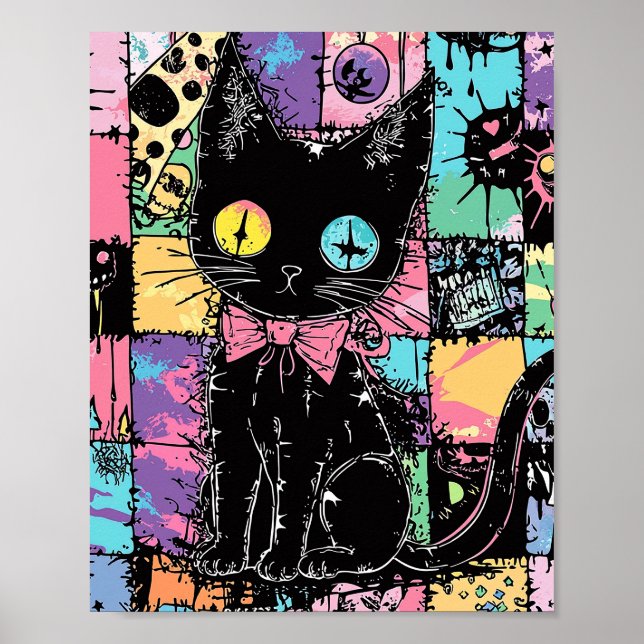 Poster Gótico de Kawaii Cute Pastel - Cachorro Gótico (Frente)