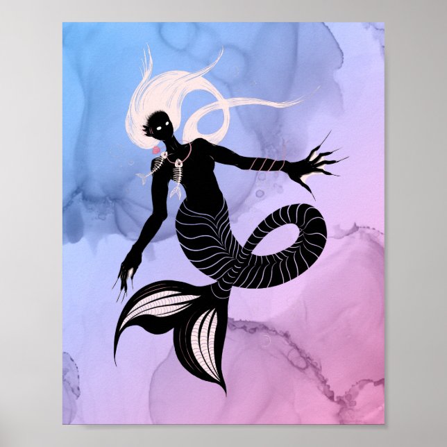 Poster Gótico de Monstro da Fantasia Negra (Frente)