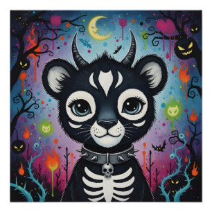 Póster Gótico Gótico Bonito - Criatura Noturna Fantasia L