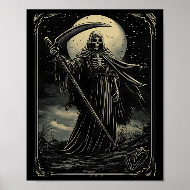 Poster Gótico Gótico do Halloween Grim Reaper (Frente)