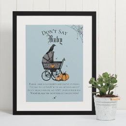 Poster Gótico Halloween Não diga jogo de Chá azul