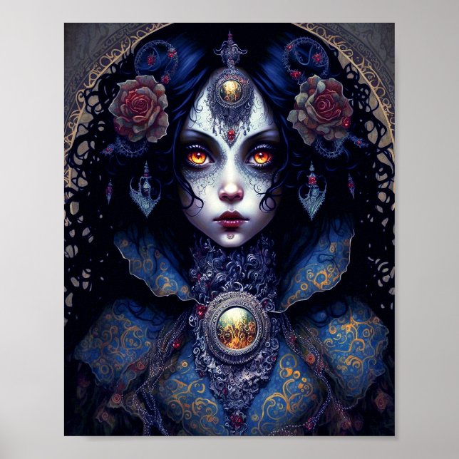 Poster Gótico Lady Gothic Fantasy Art (Frente)