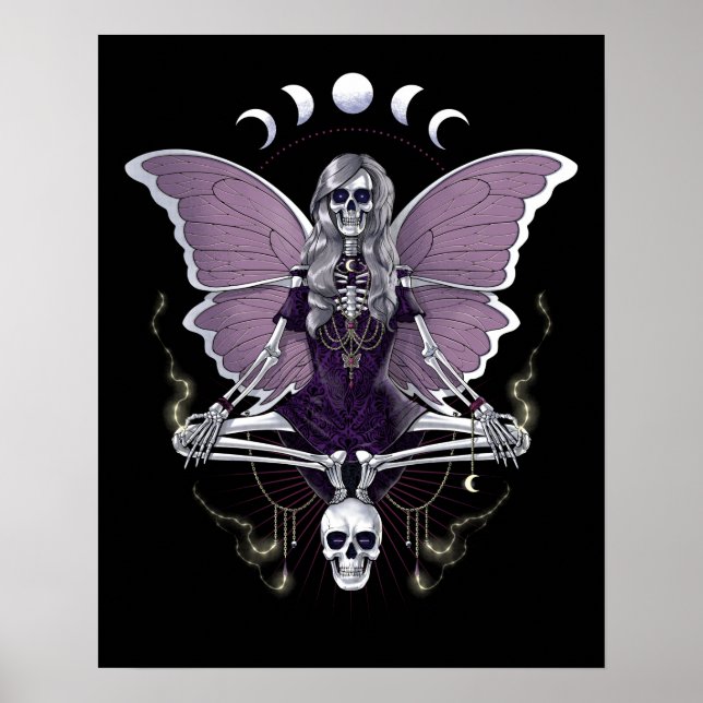 Poster Gótico Skeleton Butterfly (Frente)
