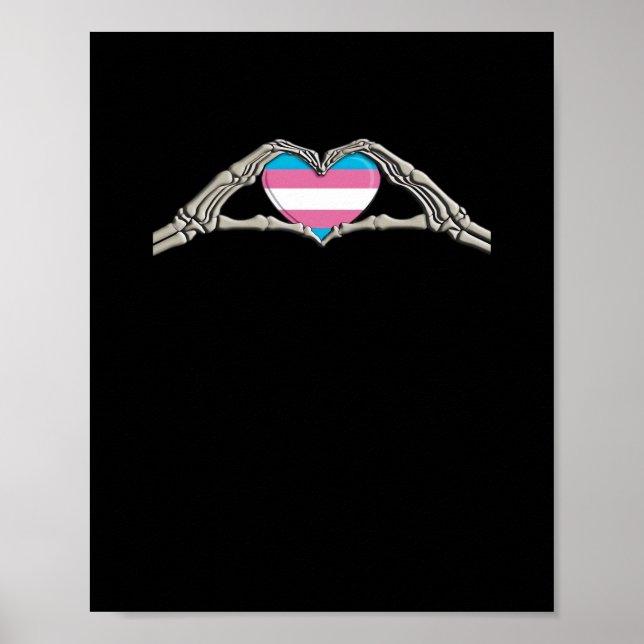 Poster Gótico Transgênero Cardíaco Mão Óssea (Frente)
