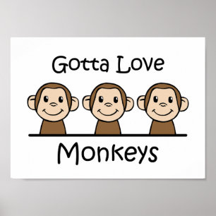 Póster Gotta Love Monkeys