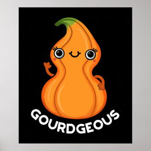Poster Gourd Gourd Veggie Pun Dark BG