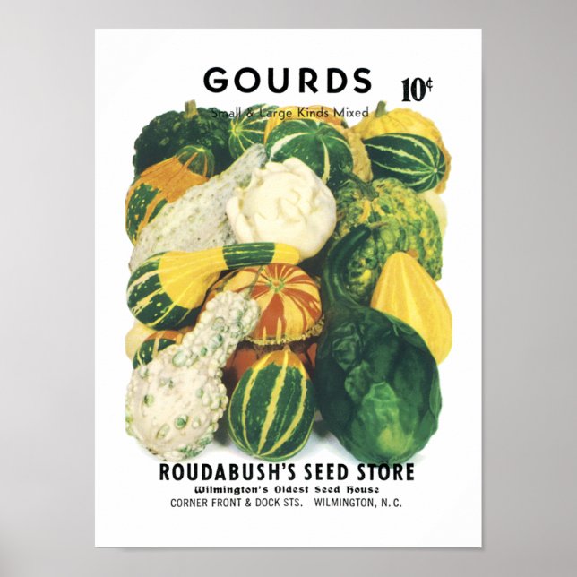 Poster Gourds Pacote de Semente de Vintage (Frente)