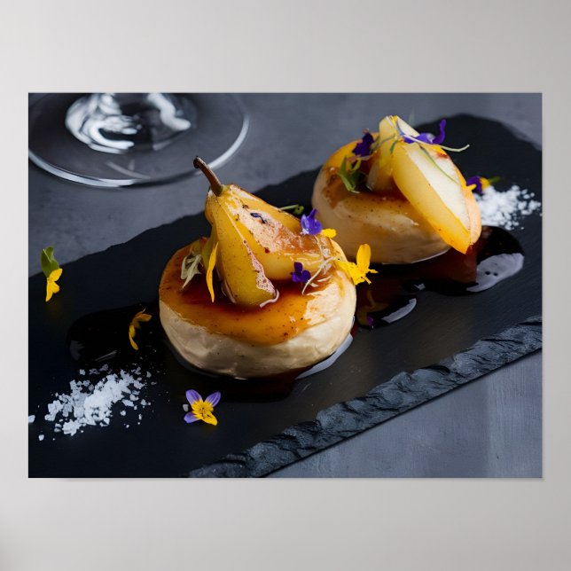 Poster Gourmet Foie Gras com Redução de Vinho Vermelho (Frente)