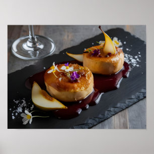 Poster Gourmet Foie Gras com Redução de Vinho Vermelho