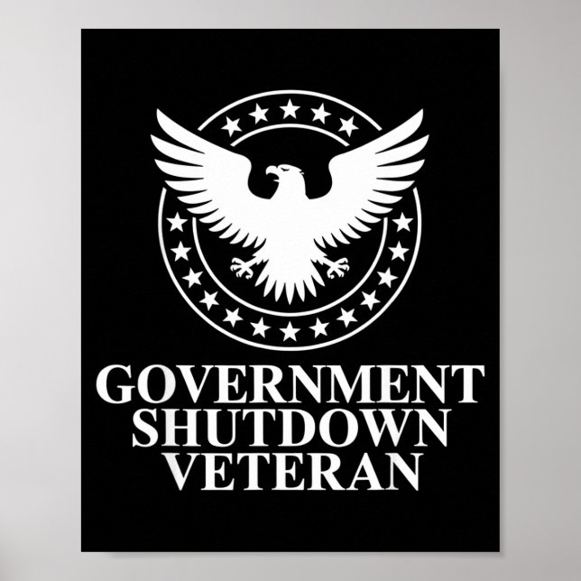 Poster Government Shutdown Veteran Eagle Patriotic Litica (Frente)