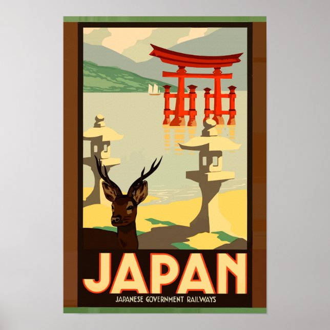Poster Governo dos Caminhos de Ferro Japoneses (Frente)