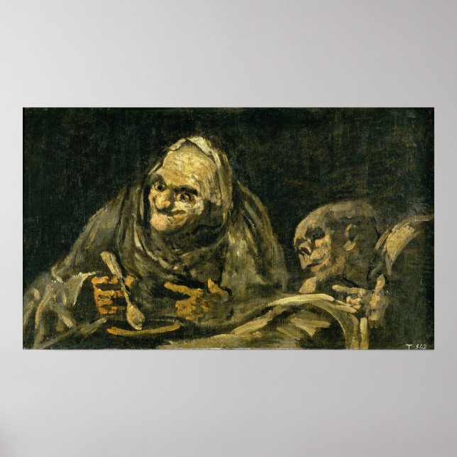 Poster Goya - Dois Velhos No Refeto 1821 (Frente)