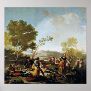 Poster Goya - Picnic Em Bancos De Manzanares 1776