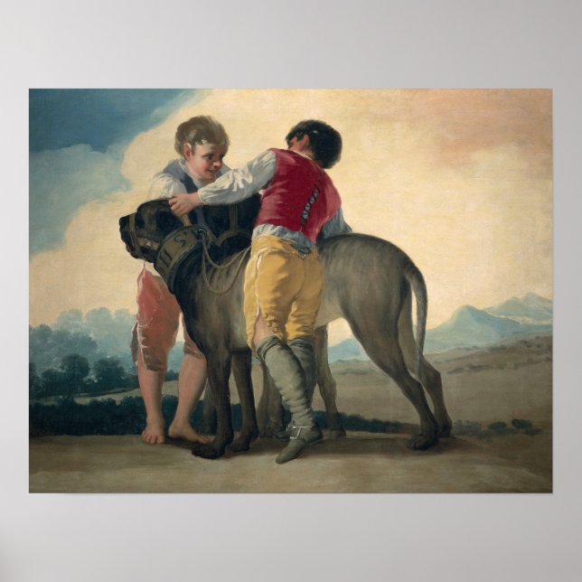 Poster Goya - Rapazes Com Mastiff 1786 (Frente)