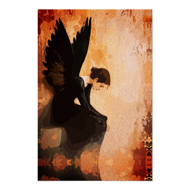 Póster Graça Caída – Reflexão do Anjo Melancólico (Frente)