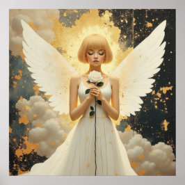 Poster Graça Celestial | Anjo Bonito e Rosa