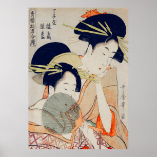 Poster Graça do Mundo Flutuante Geisha Japonesa