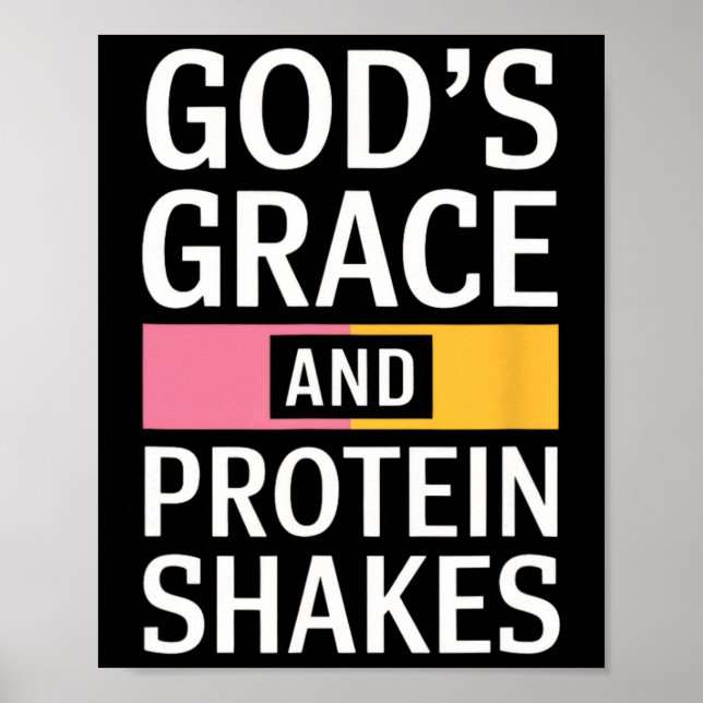 Poster Graça e proteína de Deus - cristão (Frente)