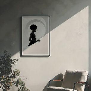 Poster Graça Geométrica: Perfil de Moda Monocromática