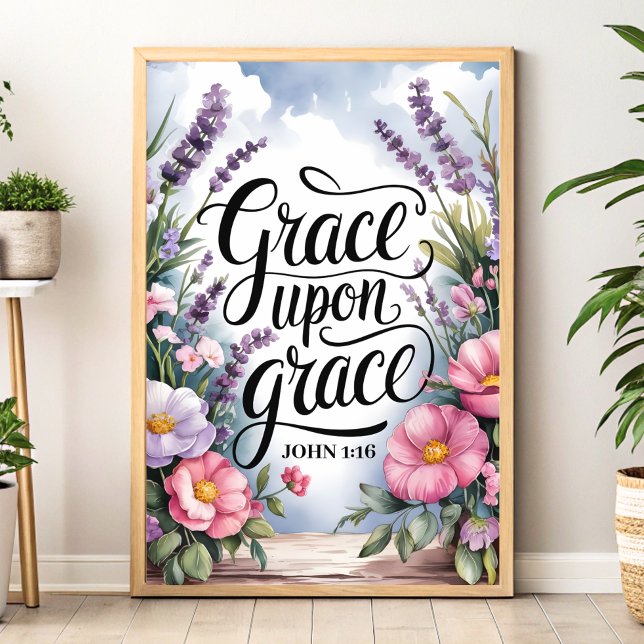 Poster Graça sobre Graça – Arte Cristã para Mulheres (Criador carregado)