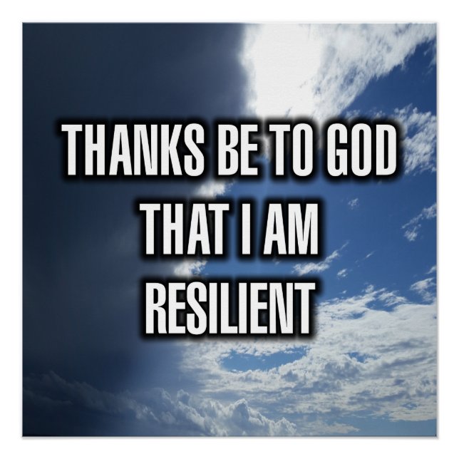 Póster Graças a Deus Por Eu Ser Resiliente (Frente)