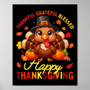 Poster Graças Feliz Feliz Feliz Turke de Ação de Graças