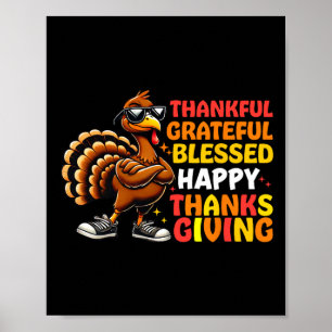 Poster Graças Feliz Feliz Feliz Turke de Ação de Graças