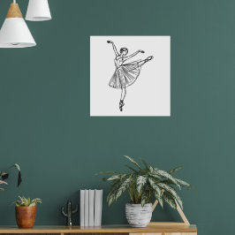 Poster Grace em Movimento - Ballerina Line Art