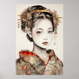 Poster Grace in Silence: Traditional Kimono Elegance