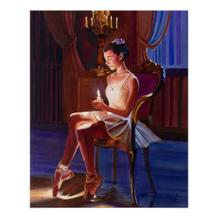 Póster Graceful Balé Dancer por Candlelight