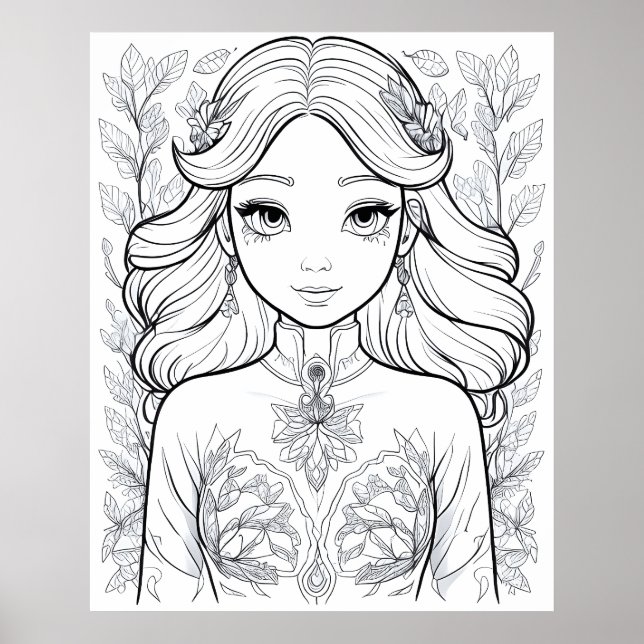 Poster Graceful Bloom: Um Símbolo da Elegância Natural (Frente)