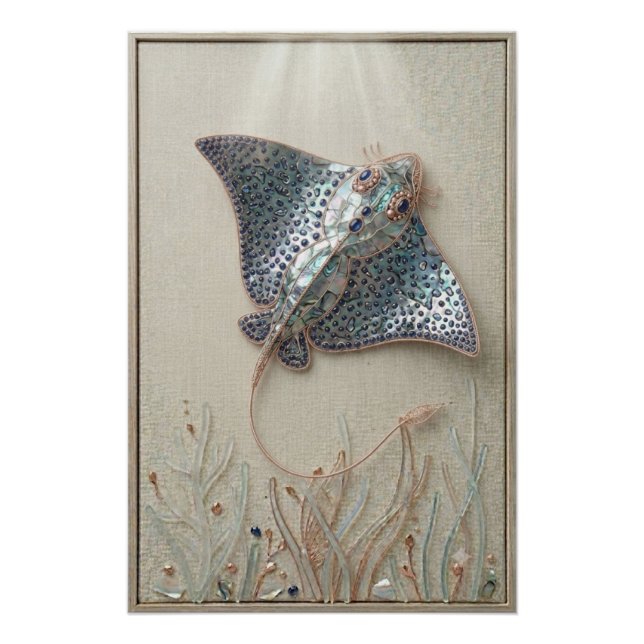 Póster Graceful Stingray Ocean Wall Art (Frente)