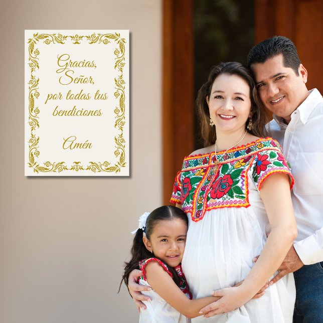 Poster Gracias Señor Spanish Blessings Prayer Gold (Criador carregado)