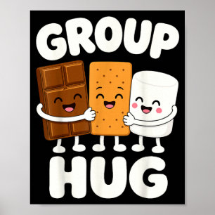 Poster Graciosas marshmallows de s'mores na fogueira 