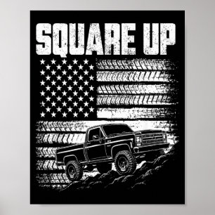 Poster Grade de caminhão Square Body com carro de bandeir