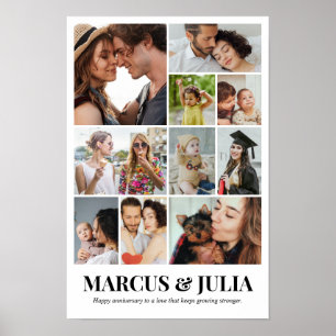 Poster Grade de Colagem de Fotos Personalizada 10 Fotos 1