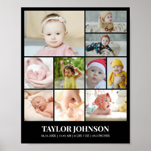 Poster Grade de Colagem de Fotos Personalizada 10 Fotos 8