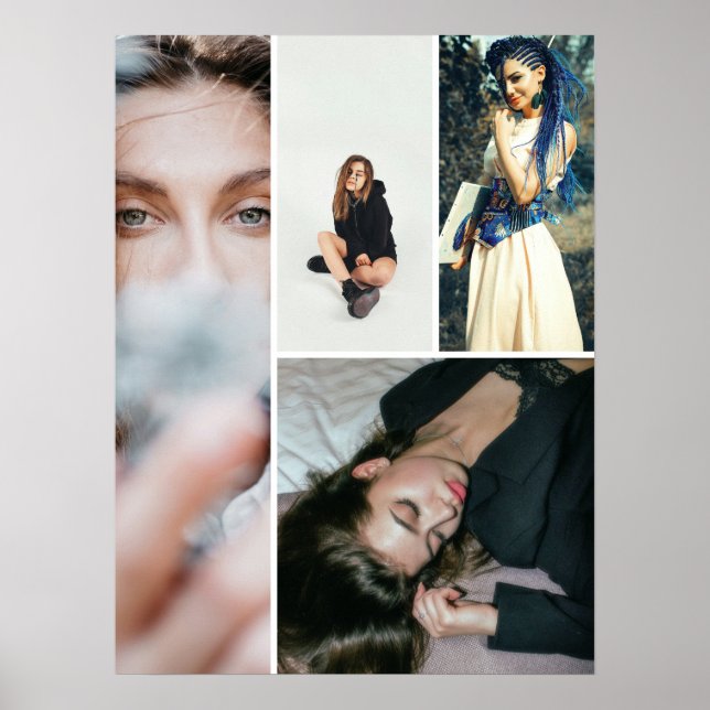 Poster Grade de Colagem Simples Personalizada 4 Fotos (Frente)