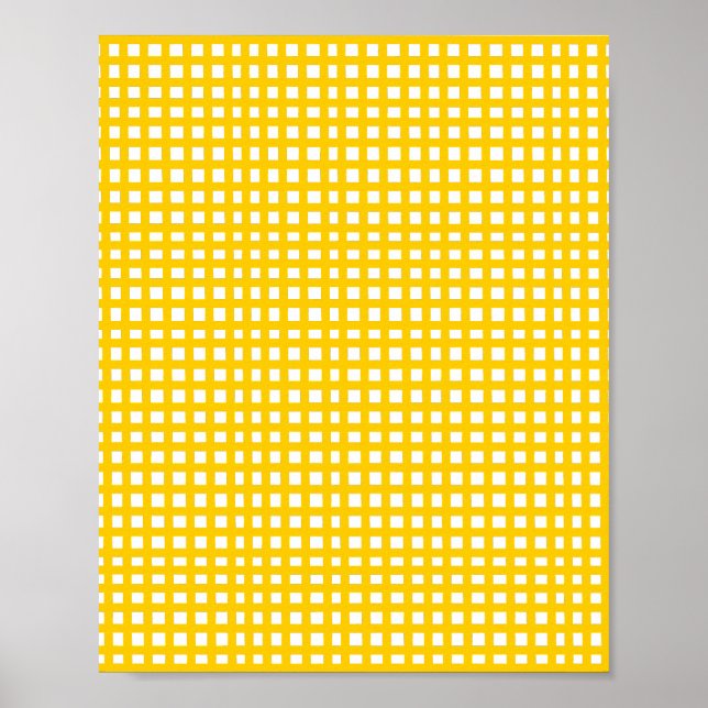 Poster Grade de malha quadrada amarela (Frente)