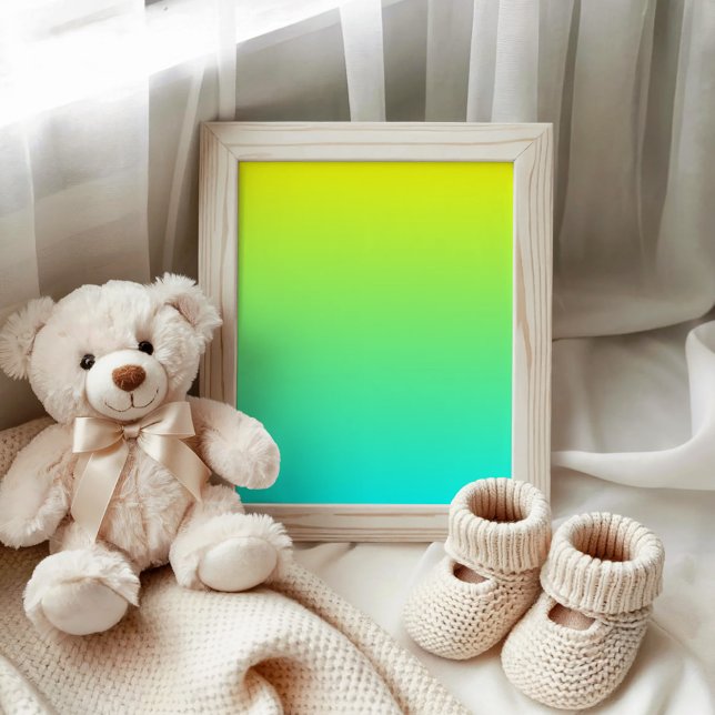 Póster Gradiente Amarelo para Aqua (Yellow to Aqua Gradient Poster)