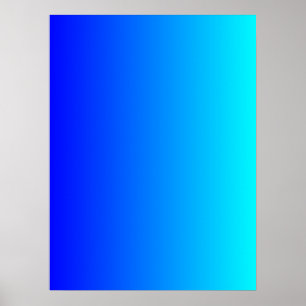 Póster Gradiente Azul para Aqua