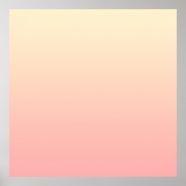 Poster Gradiente de Amarelo Claro e Rosa (Frente)