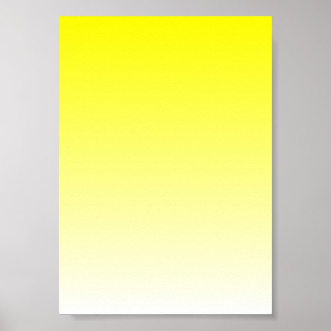 Póster Gradiente de Amarelo para Branco (Frente)